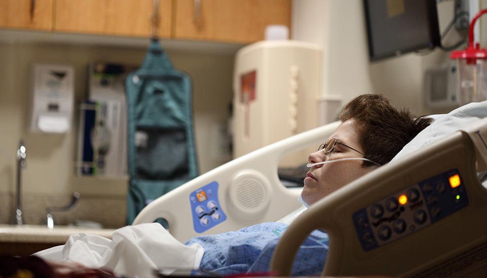 patient in hospital bed